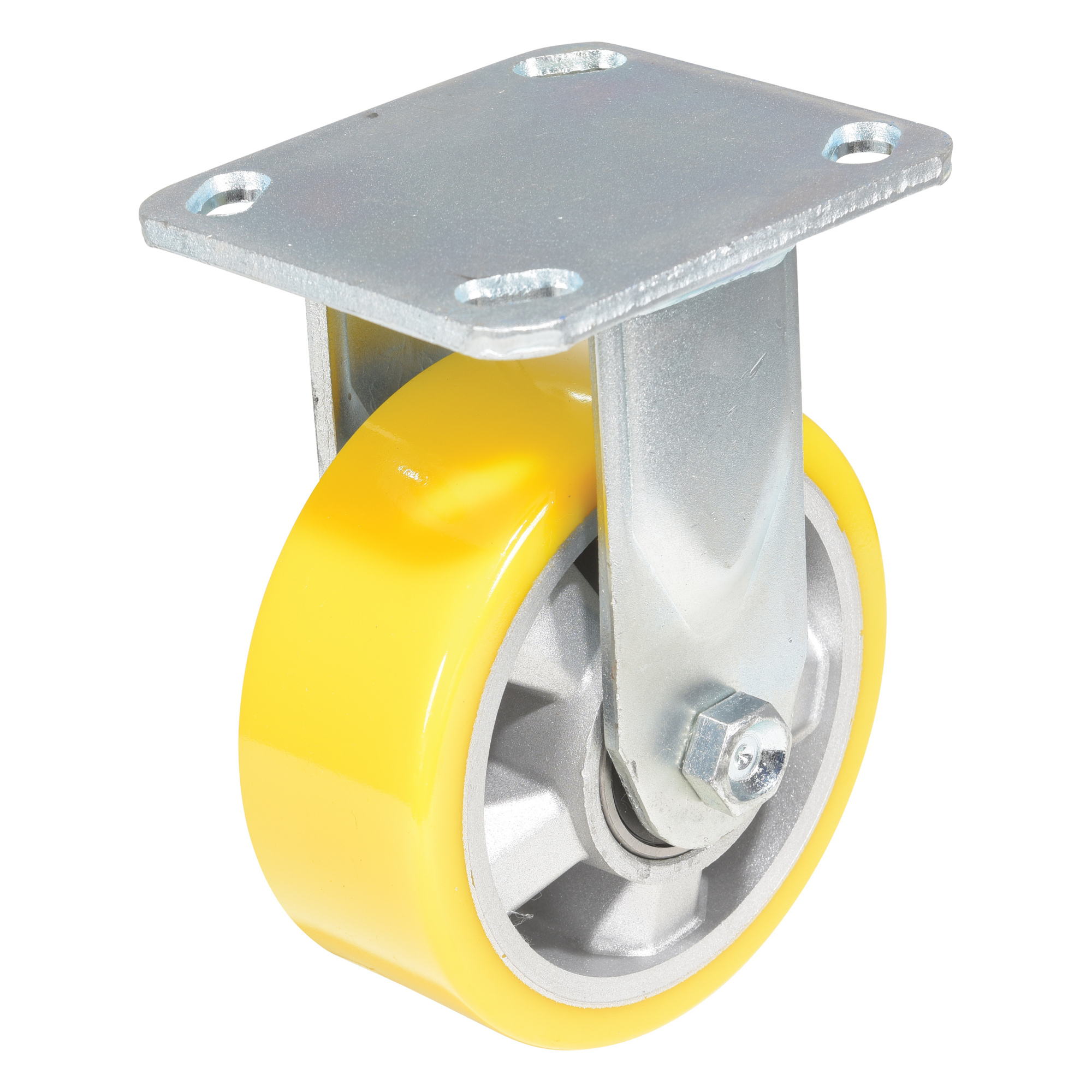 Vestil Polyurethane Rigid Caster - 5in. x 2in., Yellow, Non-Marking, Model# CST-PY-5X2PUA-R